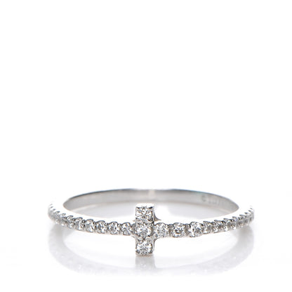 Tiffany 18K White Gold Diamond T Wire Pave Ring 50 5.5 1 of 5