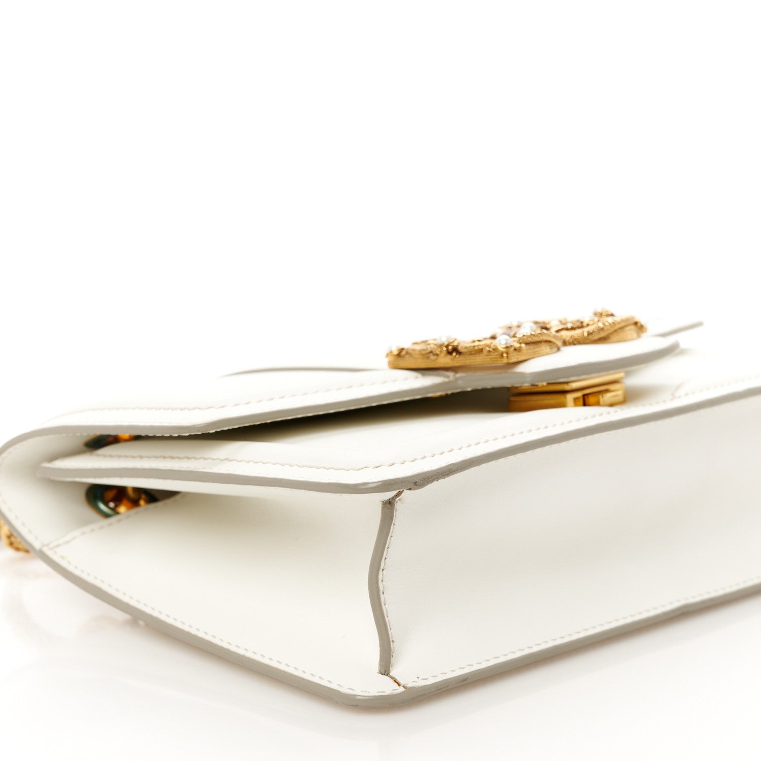 Dolce & Gabbana Smooth Calfskin Small DG Amore Envelope Bag White 8 of 9