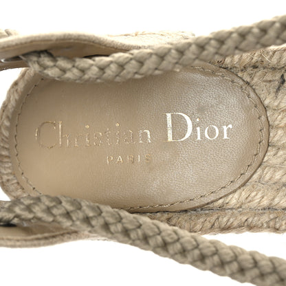 Christian Dior Canvas Mille Fleurs Embroidered Granville Ankle Tie Espadrille 65mm Wedges 35 Multicolor 7 of 8