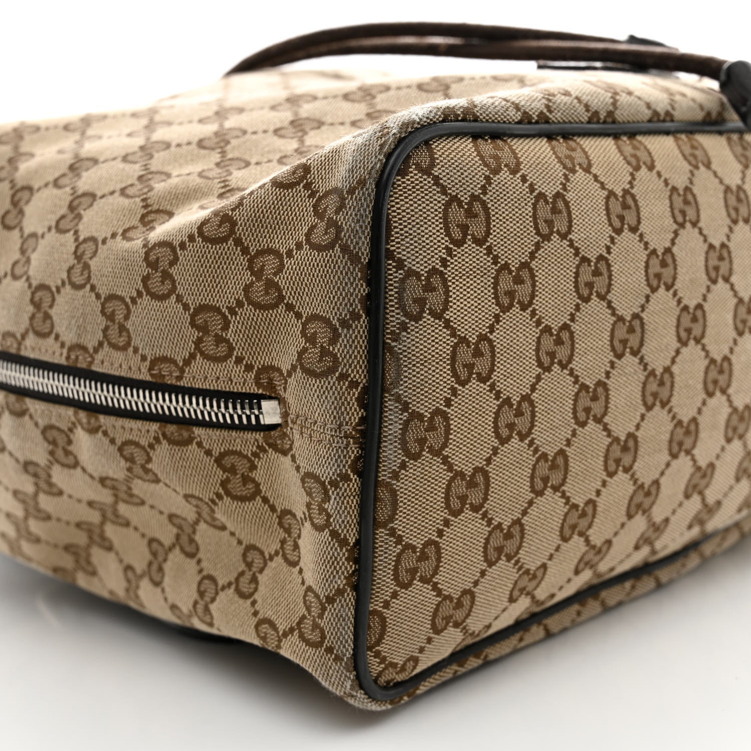Gucci Monogram Dollar Calfskin O Drawstring Backpack Beige Ebony Testa di Moro Dark Chocolate 9 of 12