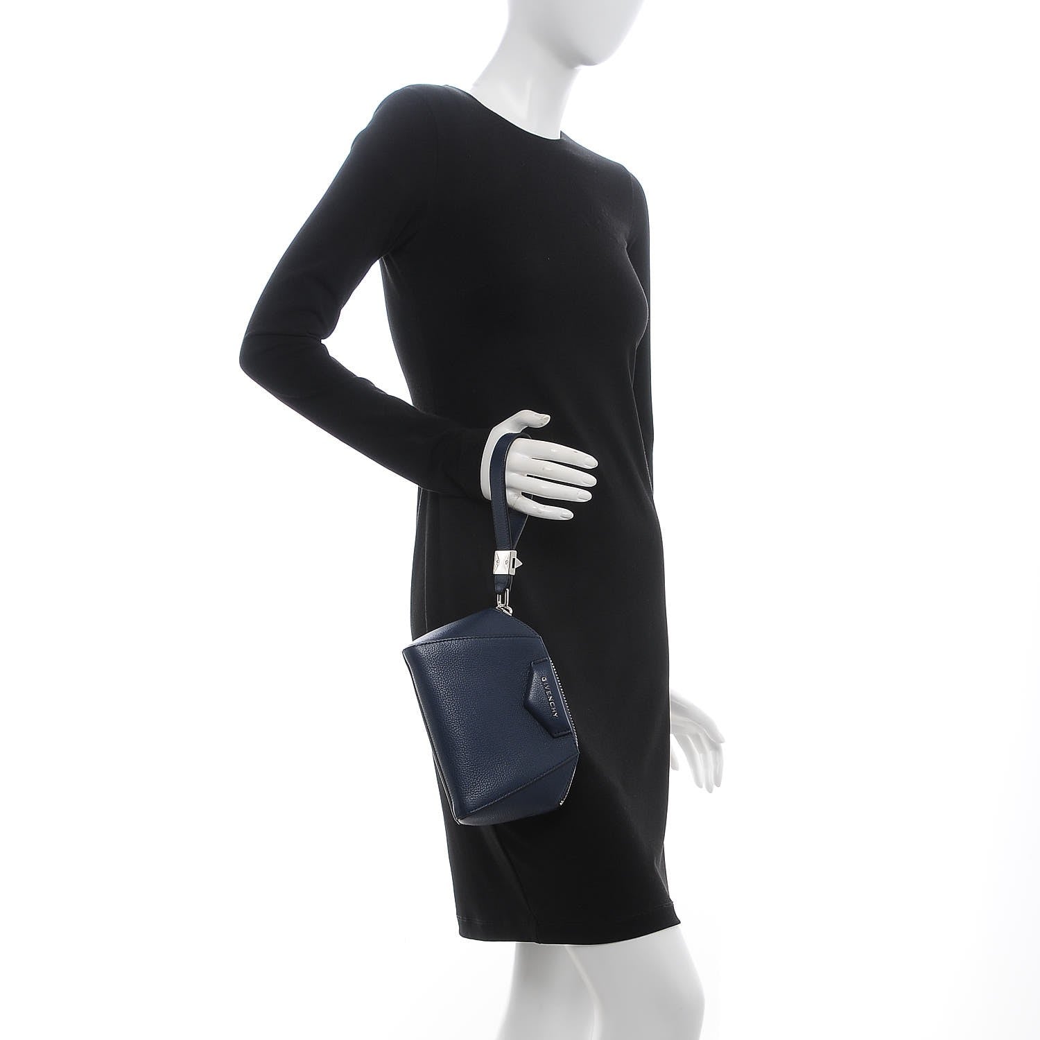 Givenchy Sugar Goatskin Small Antigona Beauty Wristlet Navy 2 of 9