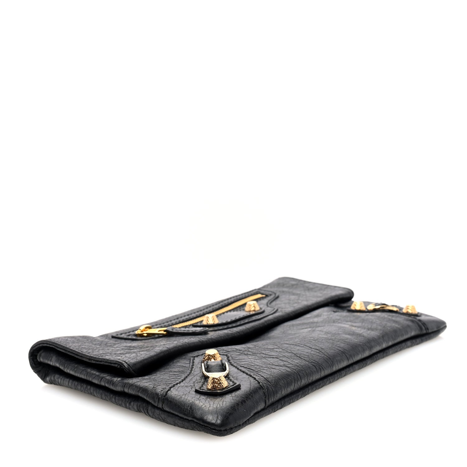 Balenciaga Agneau Giant 12 Gold Hardware Envelope Clutch Black 5 of 9