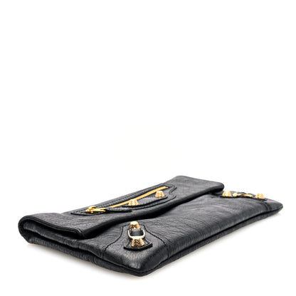 Balenciaga Agneau Giant 12 Gold Hardware Envelope Clutch Black 5 of 9