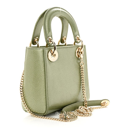 Christian Dior CHRISTIAN DIOR Metallic Lizard Mini Lady Dior Green 3 of 10