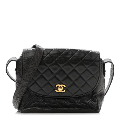 Chanel Lambskin Quilted CC Flap Shoulder Bag Black 1 of 9