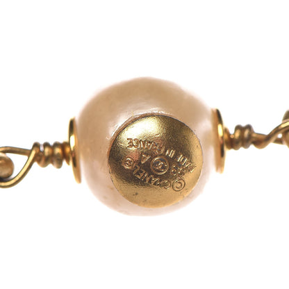Chanel Lambskin Pearl Chain Necklace Black Gold 5 of 5