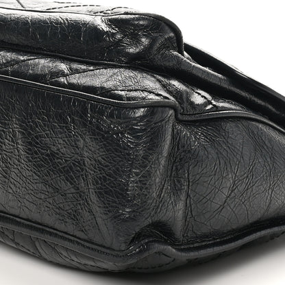 Saint Laurent Crinkled Calfskin Matelasse Monogram Large Niki Chain Satchel Black 10 of 10