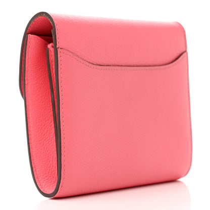 Hermes Evercolor Constance Compact Passant Wallet Rose Azalee 3 of 10