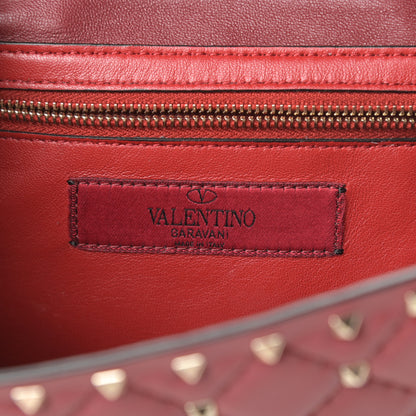 Valentino Garavani Nappa Rockstud Spike Wallet on Chain Rubino 6 of 11