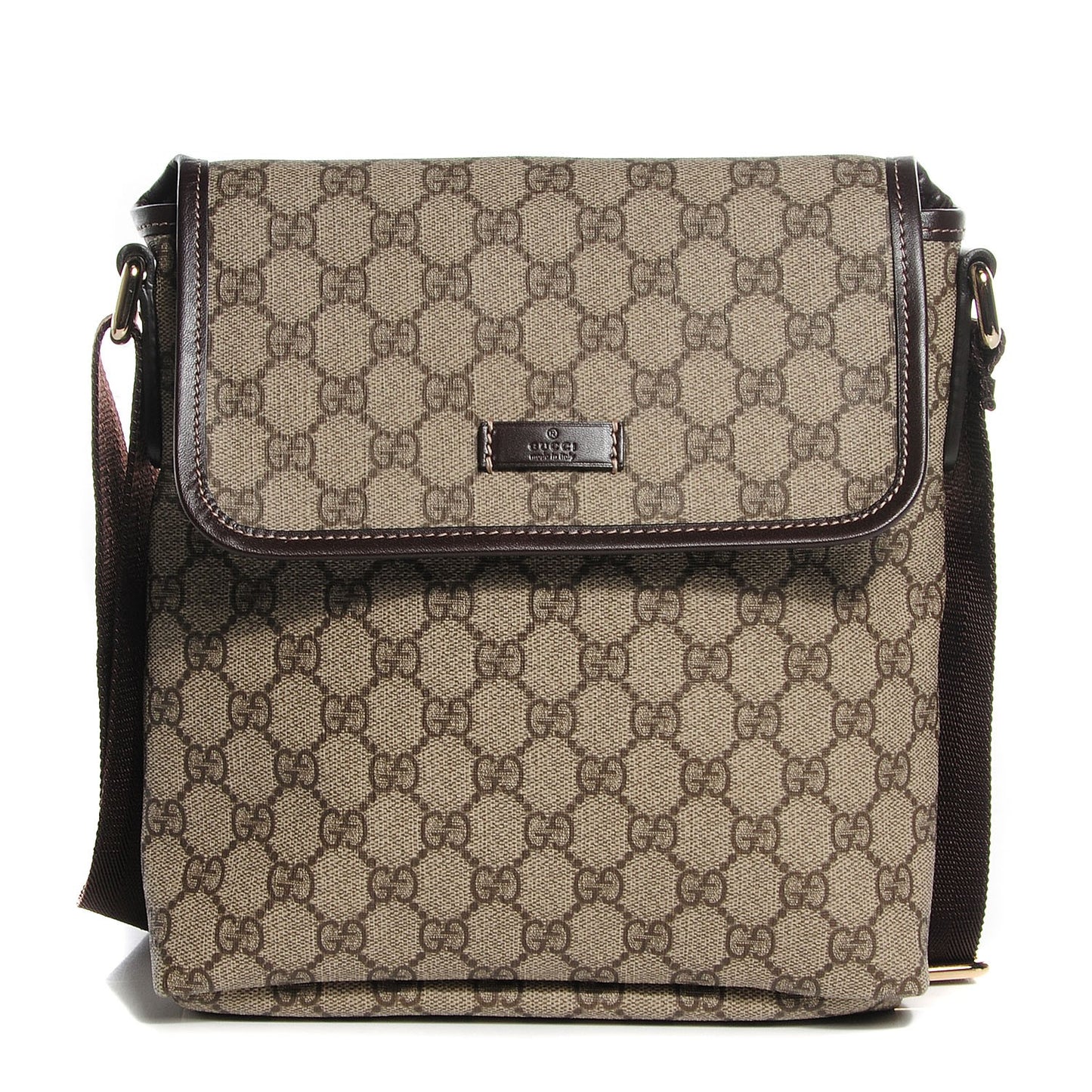 GG Plus Monogram Small Flap Messenger Bag Beige Dark Brown