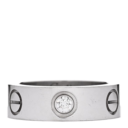 Cartier 18K White Gold 3 Diamond 5.5mm LOVE Ring 46 3.75 1 of 5