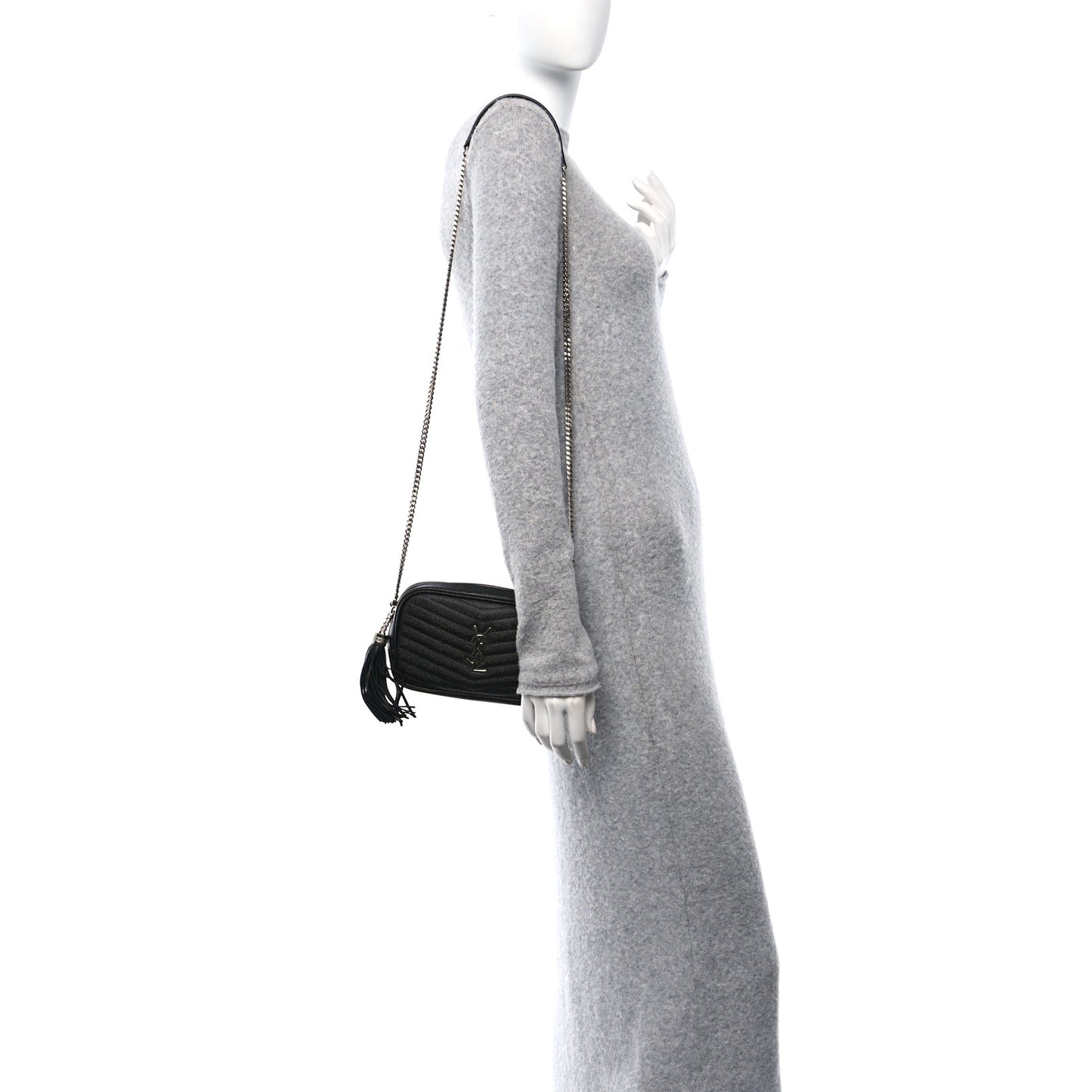 Grain De Poudre Matelasse Monogram Mini Lou Camera Bag Black