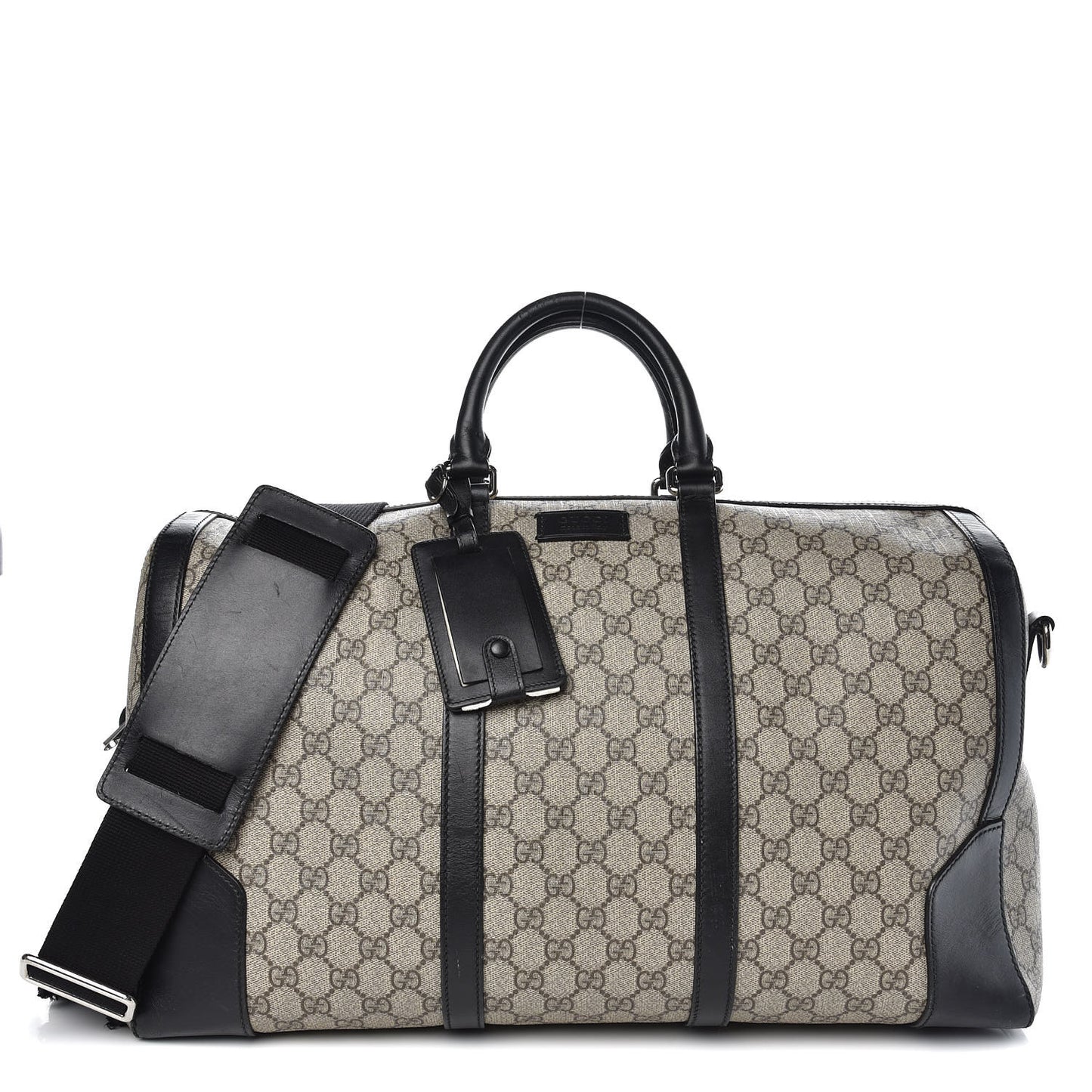GG Supreme Monogram Selleria Calfskin Medium Duffle Beige Ebony Black
