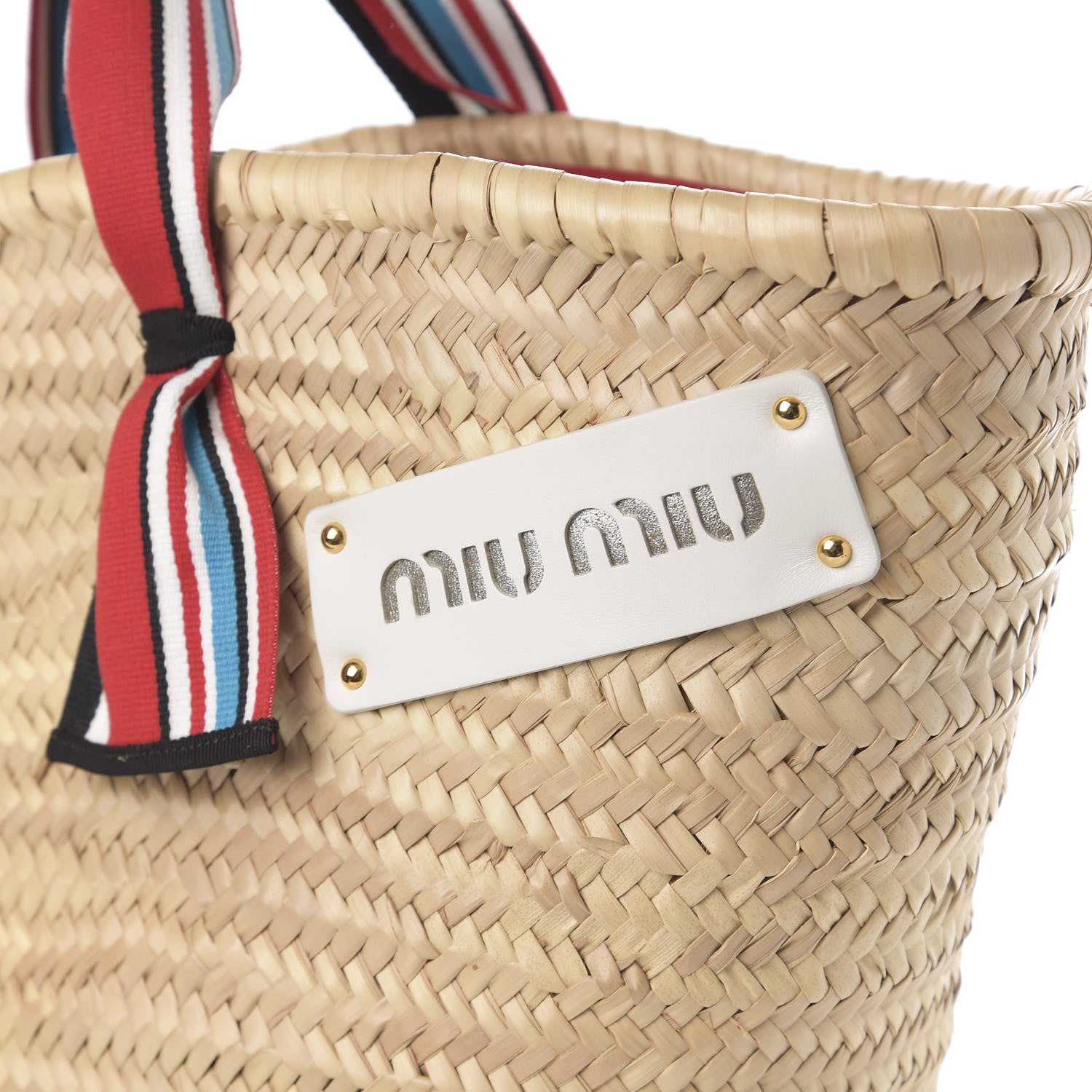 Miu Miu Straw Ribbon Shoper Tote 9 of 9