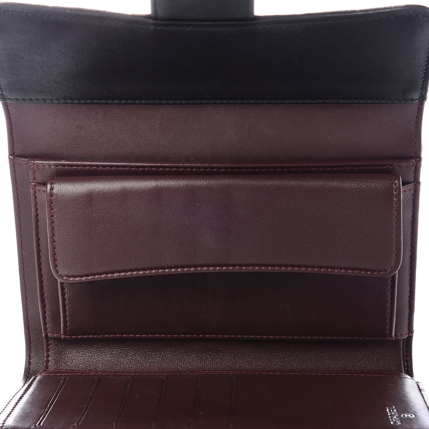 Lambskin Quilted Large Flap Wallet Black