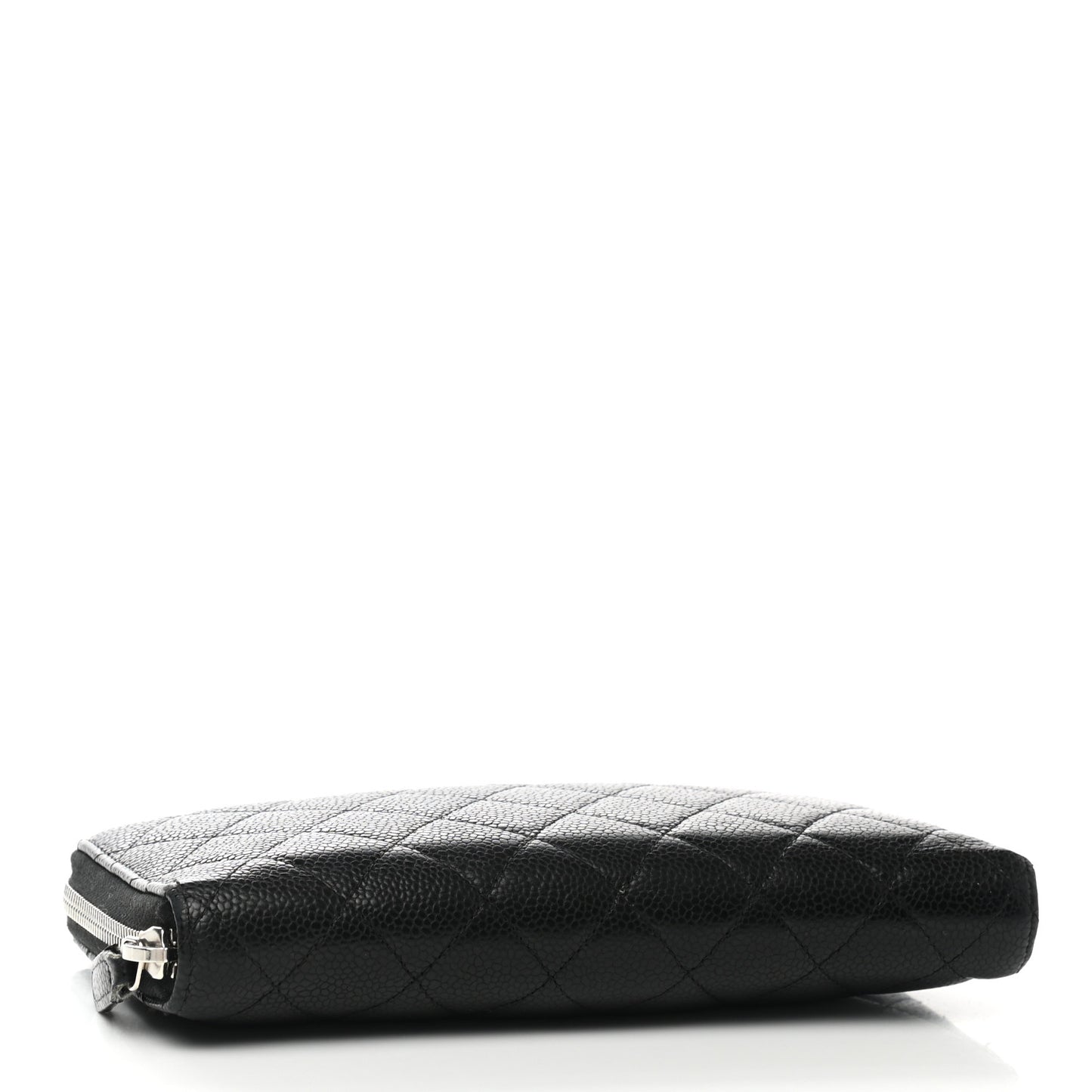 Caviar Quilted Large Zip Around Organizer Wallet Black