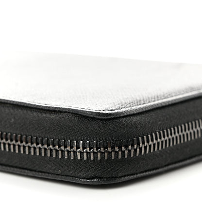 Prada Saffiano Metal Large Zip Around Travel Wallet Black 9 of 10