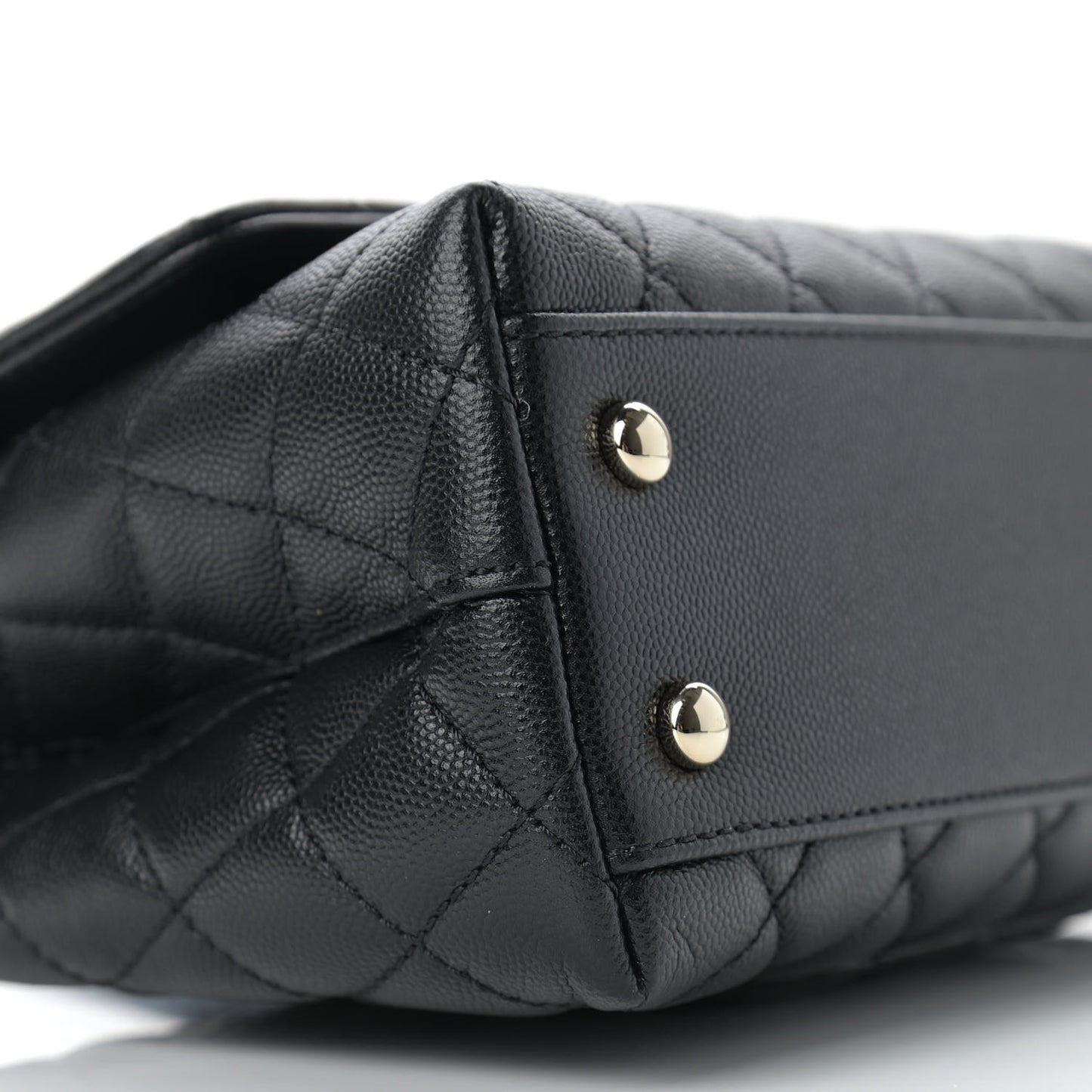 Caviar Quilted Mini Coco Handle Flap Black