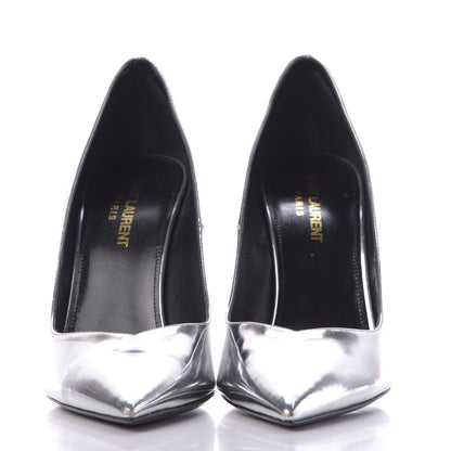 Saint Laurent Calfskin Kiki 100 Pumps 37 Silver 2 of 13