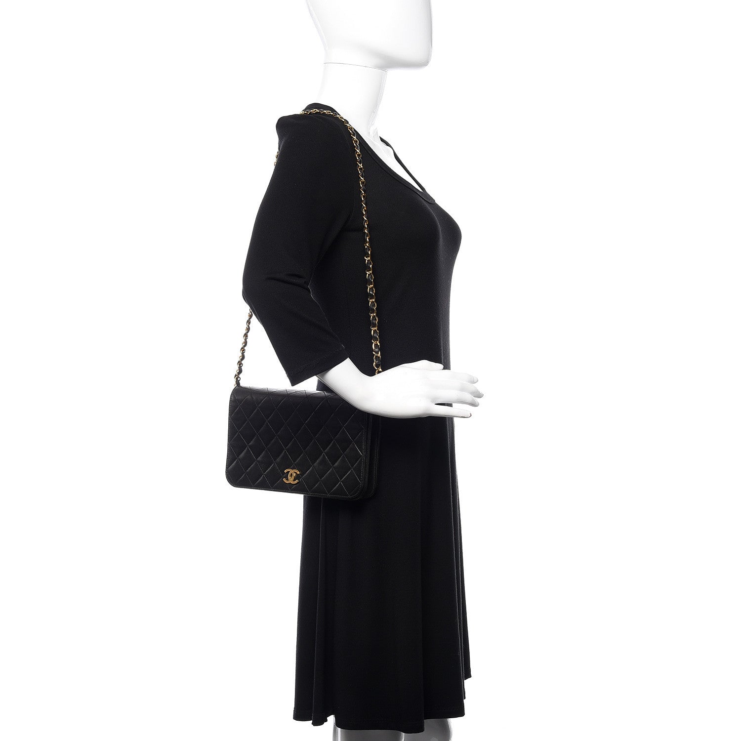 Chanel Lambskin Quilted Small Single Flap Black 2 of 12