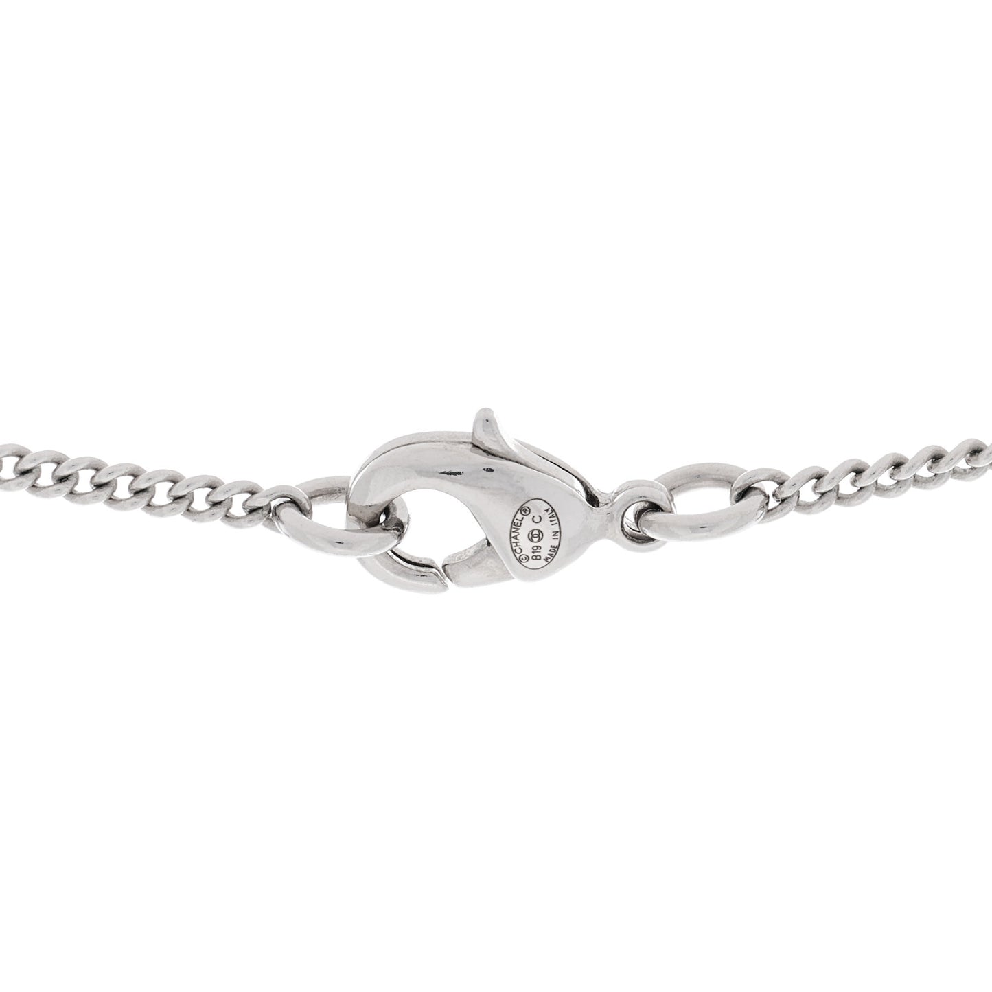 Crystal CC Life Float Necklace Silver