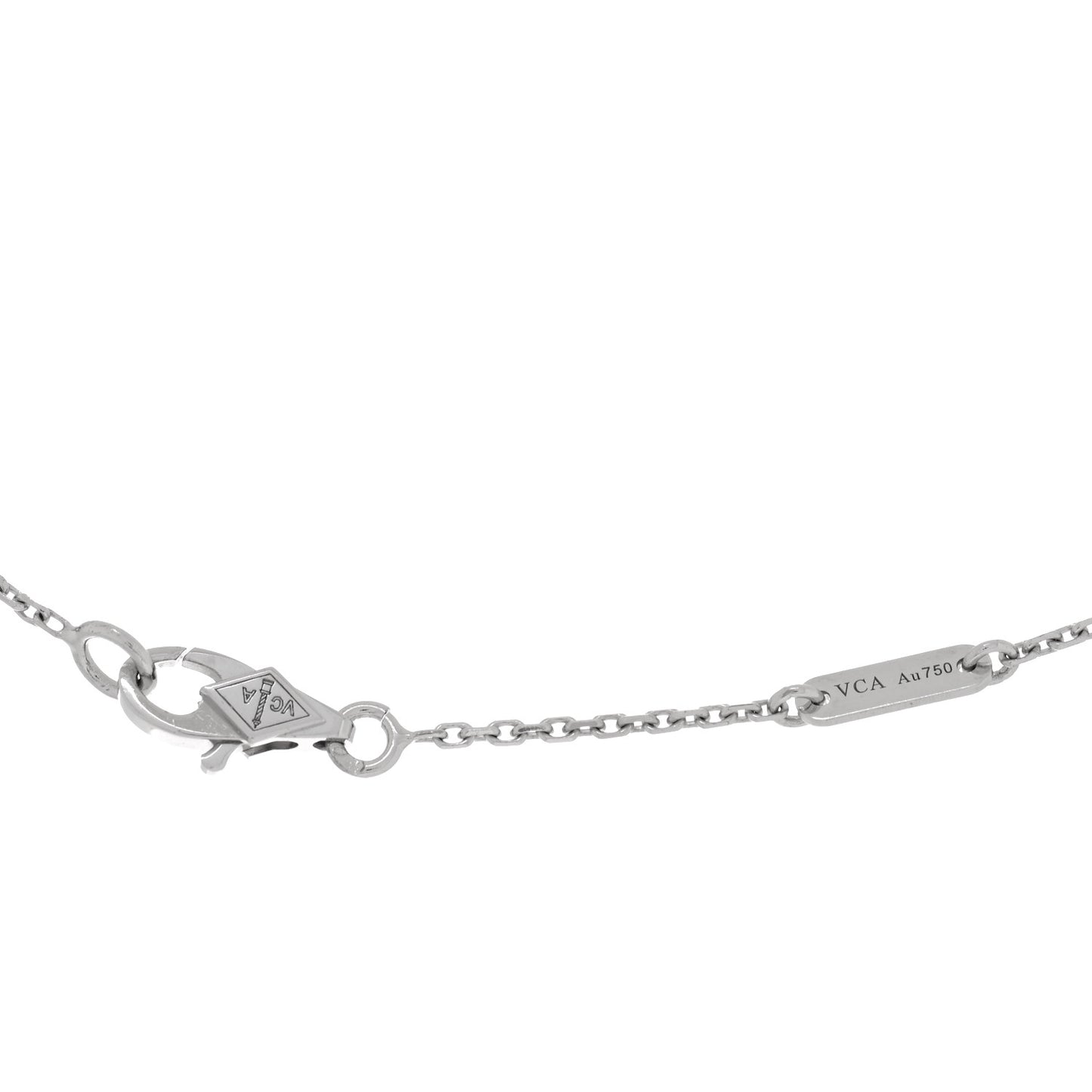 18K White Gold Diamond Sweet Alhambra Pendant Necklace