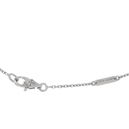 Van Cleef & Arpels 18K White Gold Diamond Sweet Alhambra Pendant Necklace 4 of 5