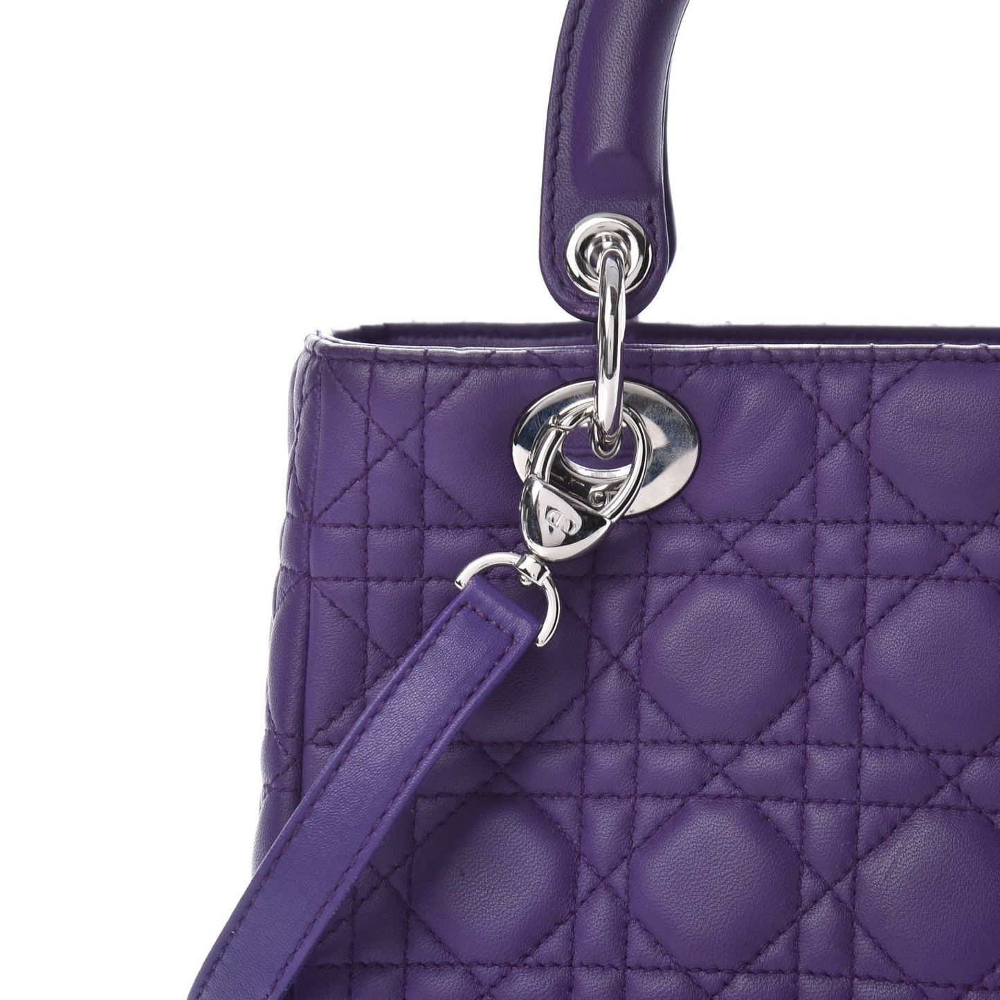 Lambskin Cannage Medium Lady Dior Purple