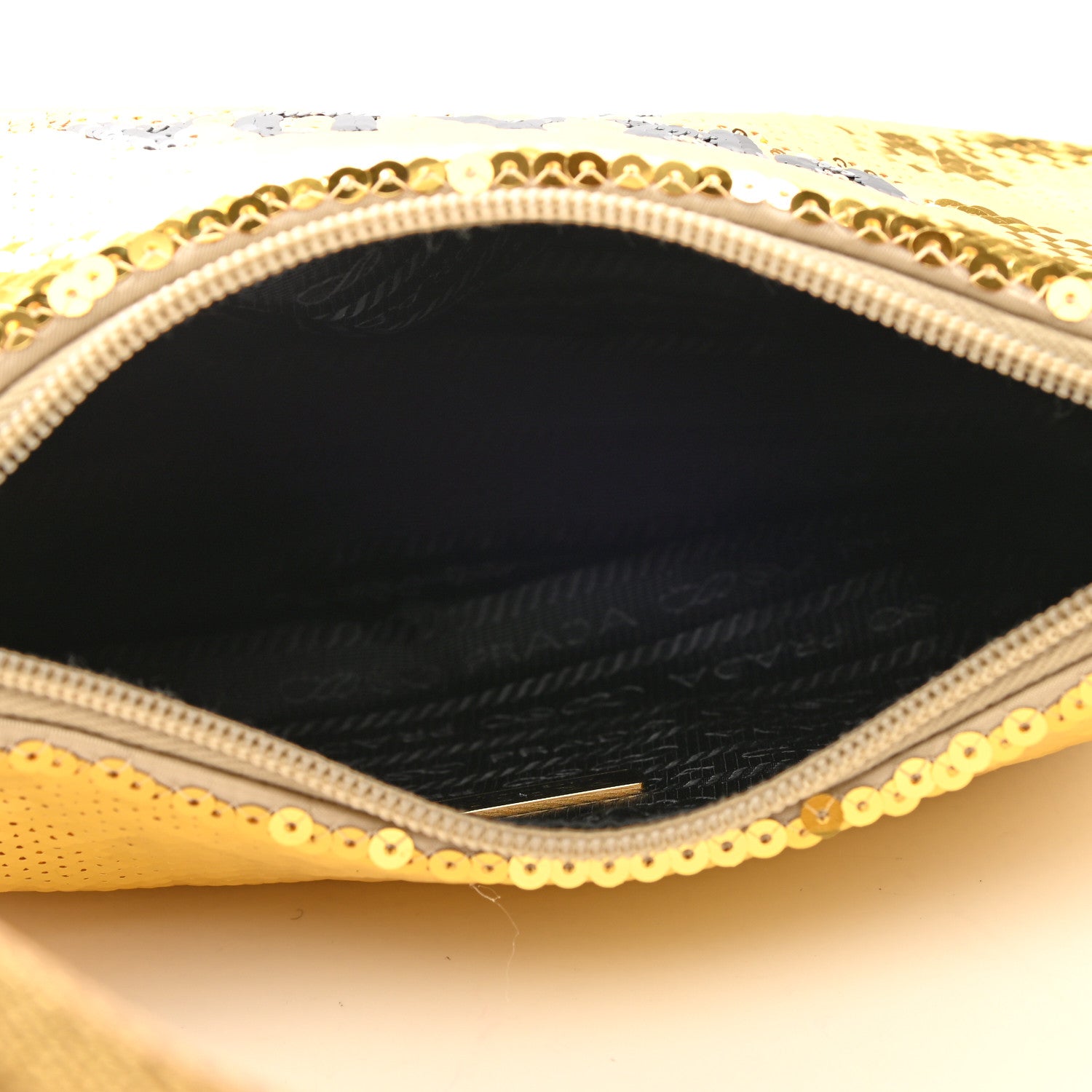Prada Paillettes Sequin Mini Re-Edition 2000 Bag Platino Black 4 of 8