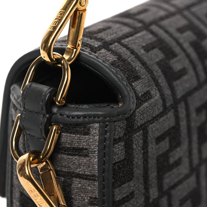 Fendi Chenille FF Embroidered Baguette Antracite Asfalto 13 of 13