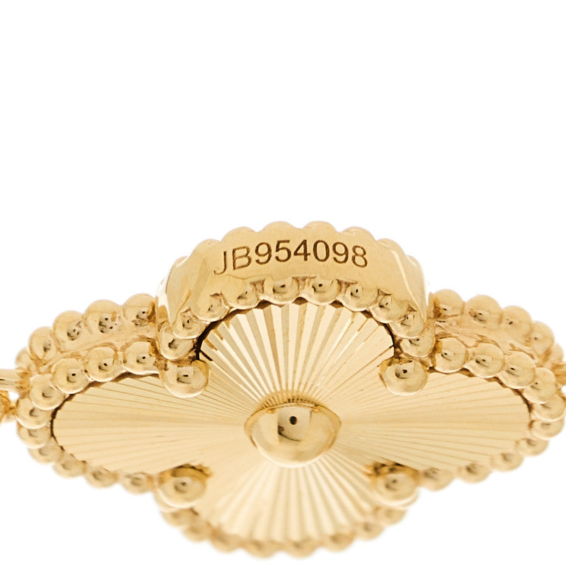 18K Yellow Gold 10 Motifs Guilloche Vintage Alhambra Necklace