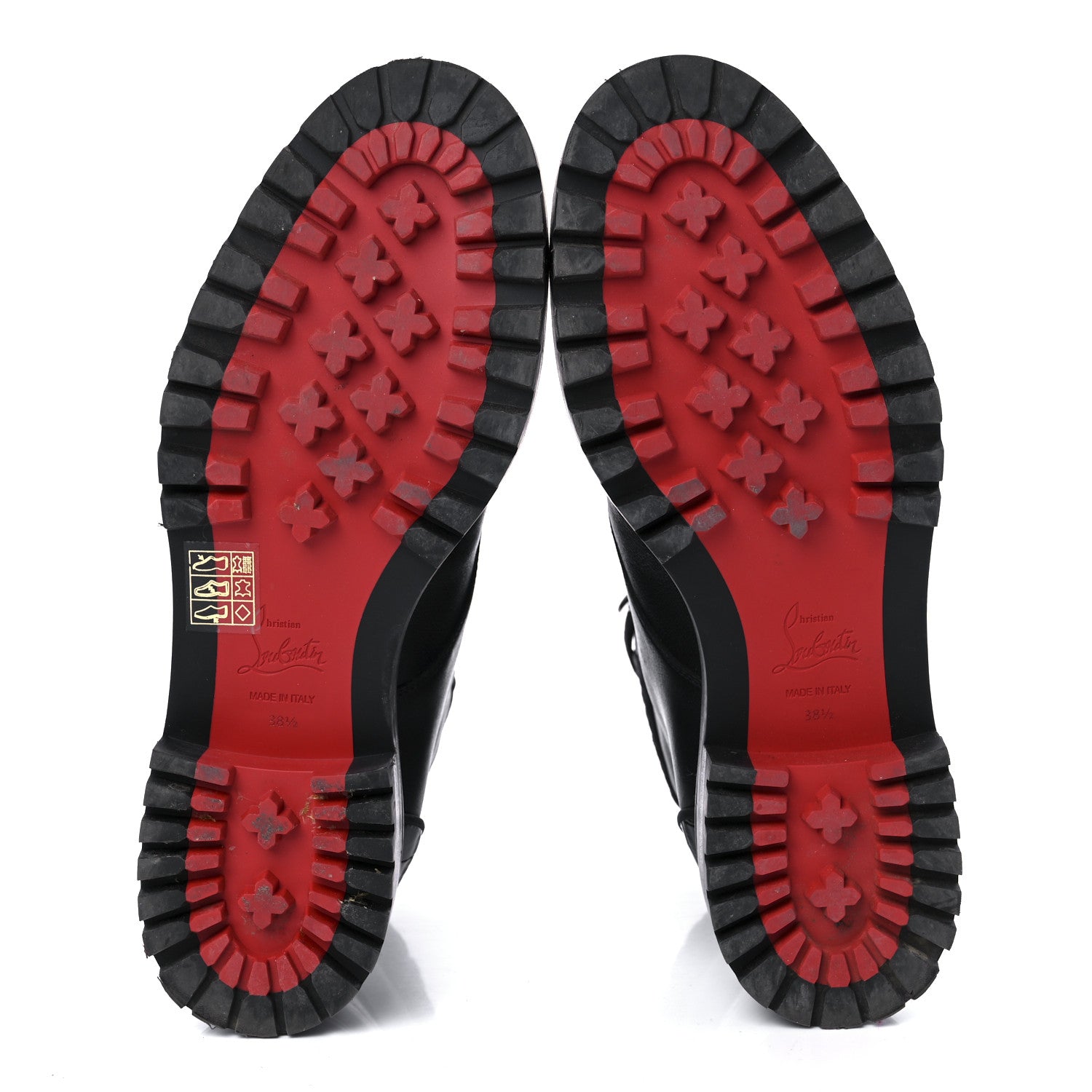 Christian Louboutin Calfskin Mayr Combat Boots 38.5 Black 7 of 9