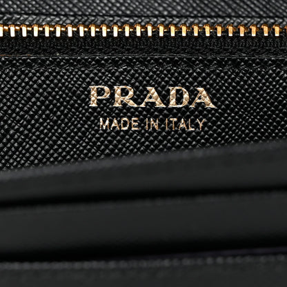 Prada Saffiano Metal Oro Chain Wallet Black 6 of 6
