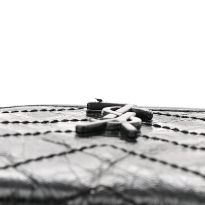 Saint Laurent Crinkled Calfskin Matelasse Monogram Baby Niki Chain Satchel Black 17 of 18