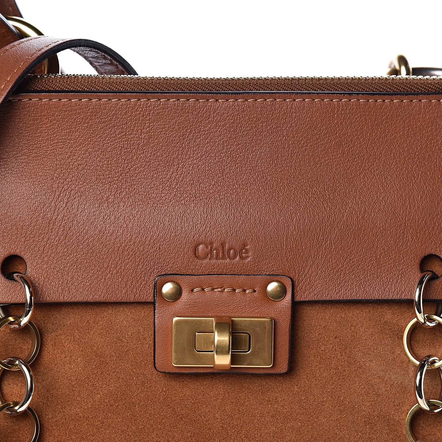 Chloe Calfskin Suede Small Jane Fringe Bag Caramel 9 of 11