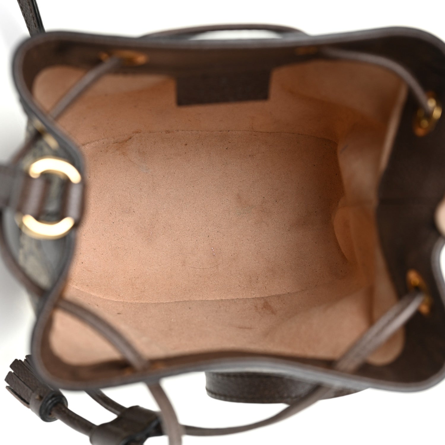 Gucci GG Supreme Monogram Web Mini Ophidia Bucket Bag Brown 5 of 10