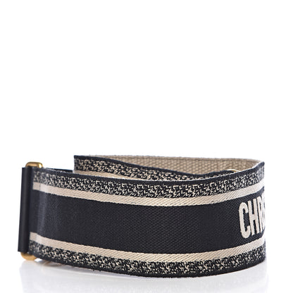 Christian Dior Canvas Embroidered Adjustable Shoulder Strap Blue 2 of 8