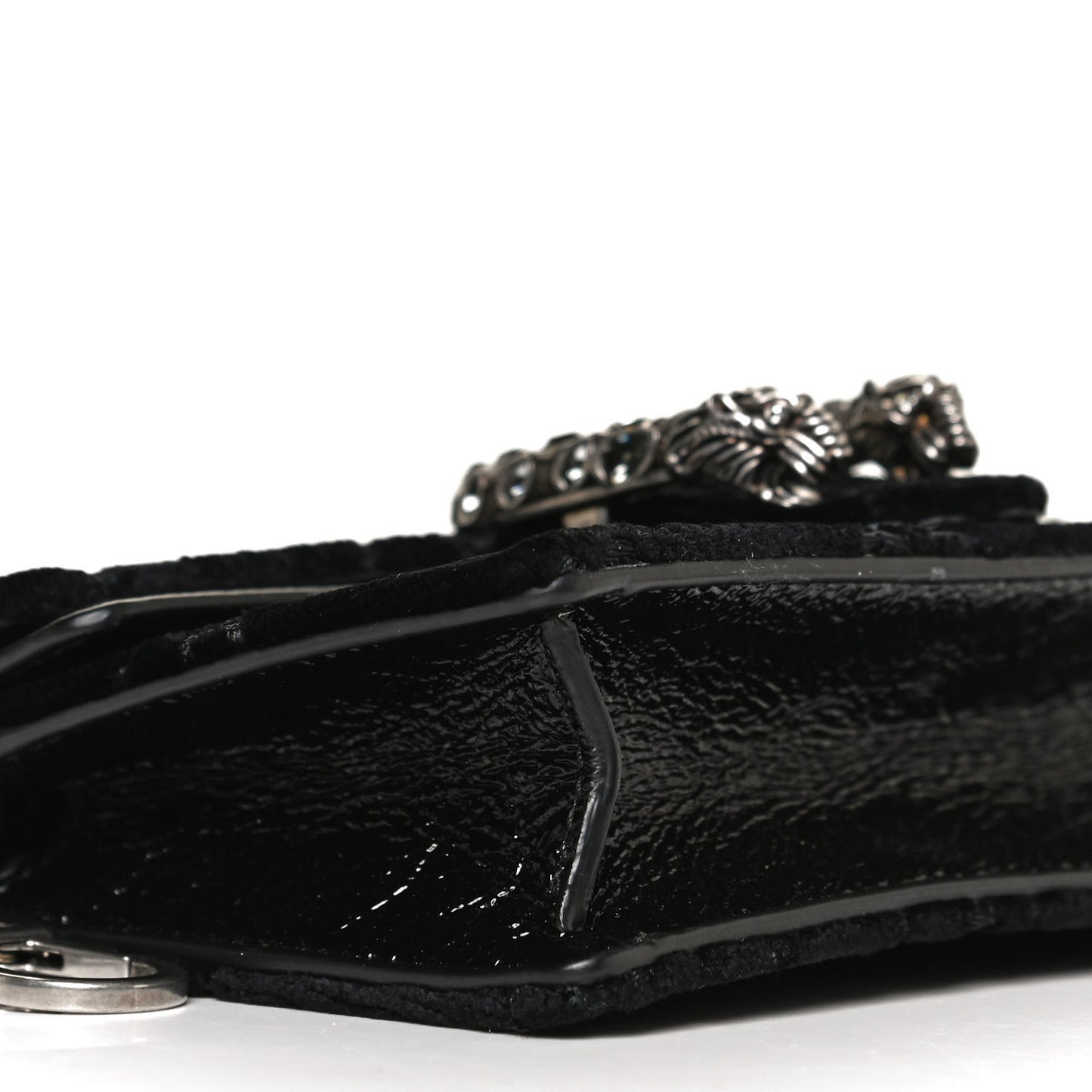 Velvet GG Monogram Super Mini Dionysus Shoulder Bag Black