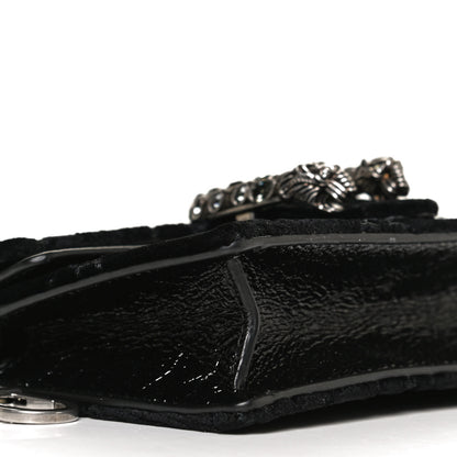 Gucci Velvet GG Monogram Super Mini Dionysus Shoulder Bag Black 8 of 10