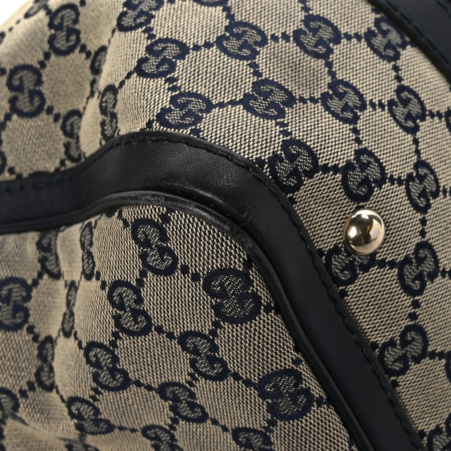 Monogram Selleria Calfskin Vintage Web Medium Boston Beige Blue
