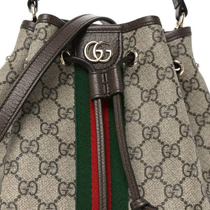 Gucci GG Supreme Monogram Web Small Ophidia Top Handle Bucket Bag Brown 8 of 10