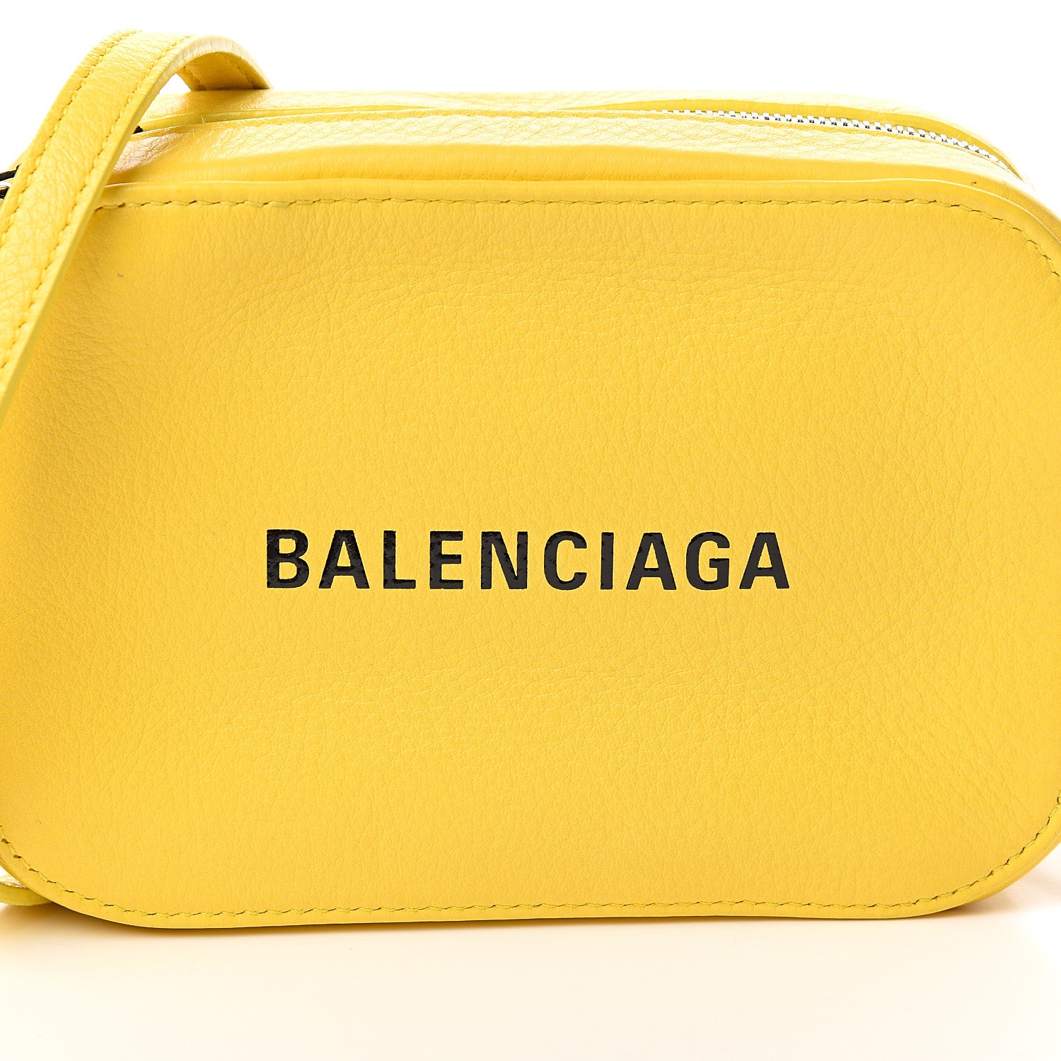Balenciaga Smooth Calfskin Logo XS Everyday Camera Bag Jaune Soleil Black 9 of 9