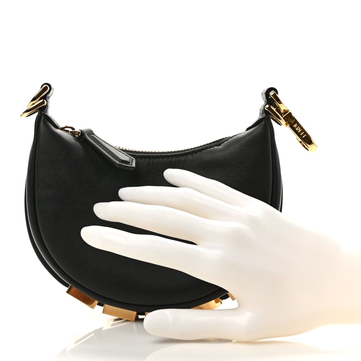 Vitello Grace Matte Nano Fendigraphy Hobo Charm Black