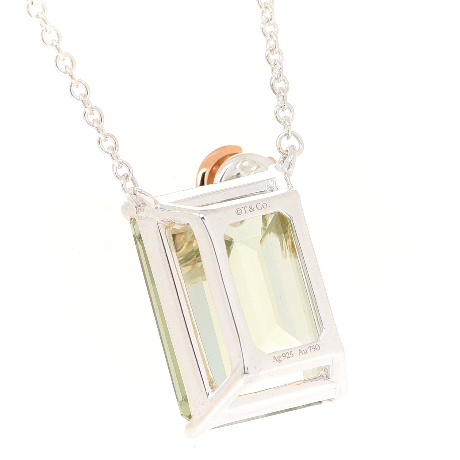 Tiffany Sterling Silver 18K Rose Gold Prasiolite Return to Tiffany Love Bugs Ladybug Necklace 6 of 7