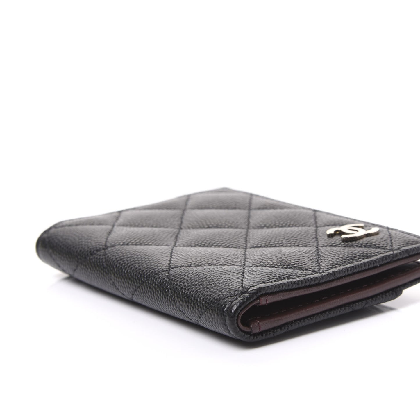 Caviar Quilted Card Holder Wallet Black