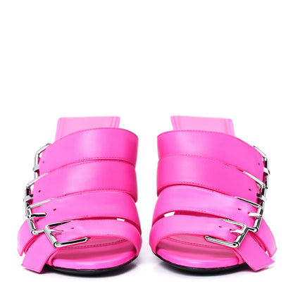 Balenciaga Shiny Sheepskin Bluckle K 80mm Sandals 37 Fluo Pink 2 of 9