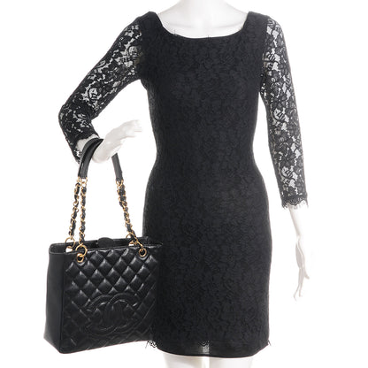 Chanel Caviar Petit Shopping Tote PST Black 2 of 7