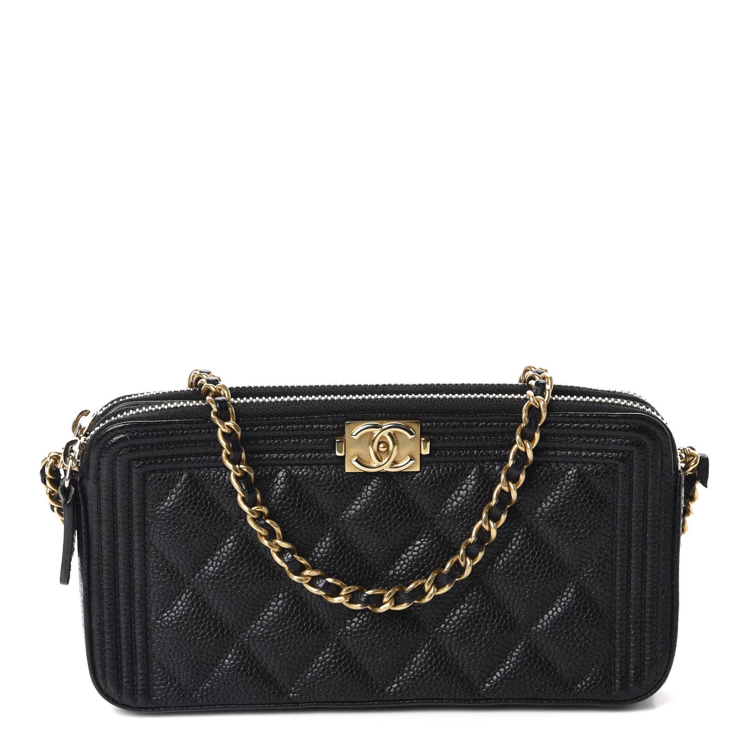 Chanel Caviar Quilted Small Boy Clutch With Chain Black 1 of 11