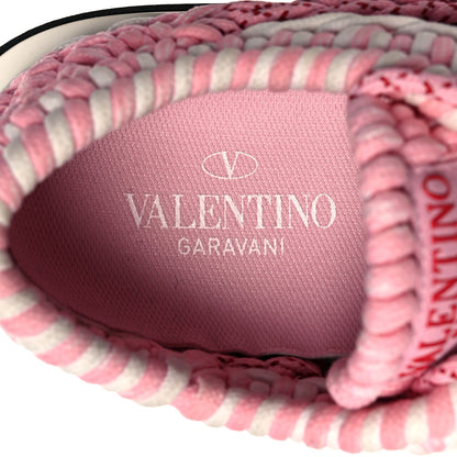 Valentino Garavani Fabric Crochet Womens Low Top Sneakers 38 Pink 7 of 7