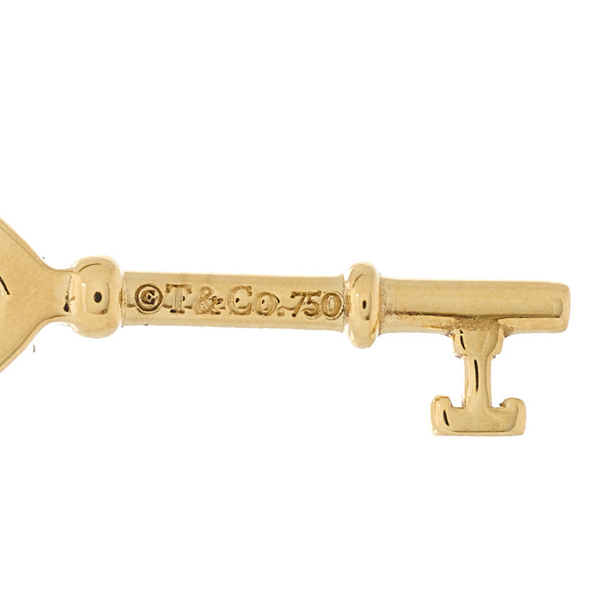 18K Yellow Gold Mini Heart Key Pendant
